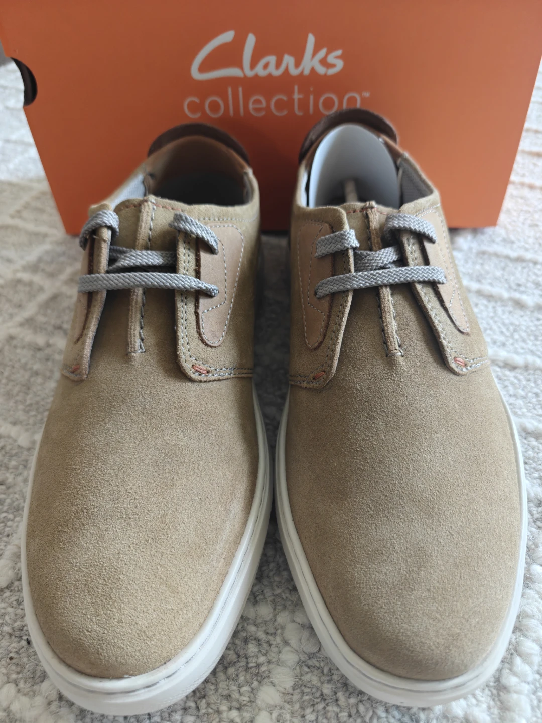Clarks Flexwell Tie Sand Suede Shoes Size 8.5 Mens - photo 3