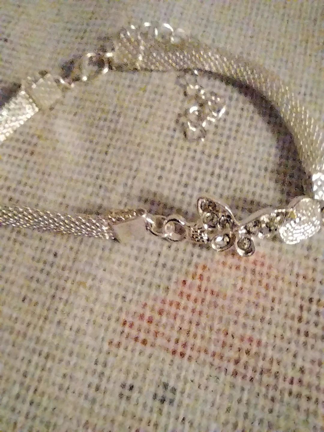Silver-Tone Butterfly Charm Mesh Bracelet - photo 2