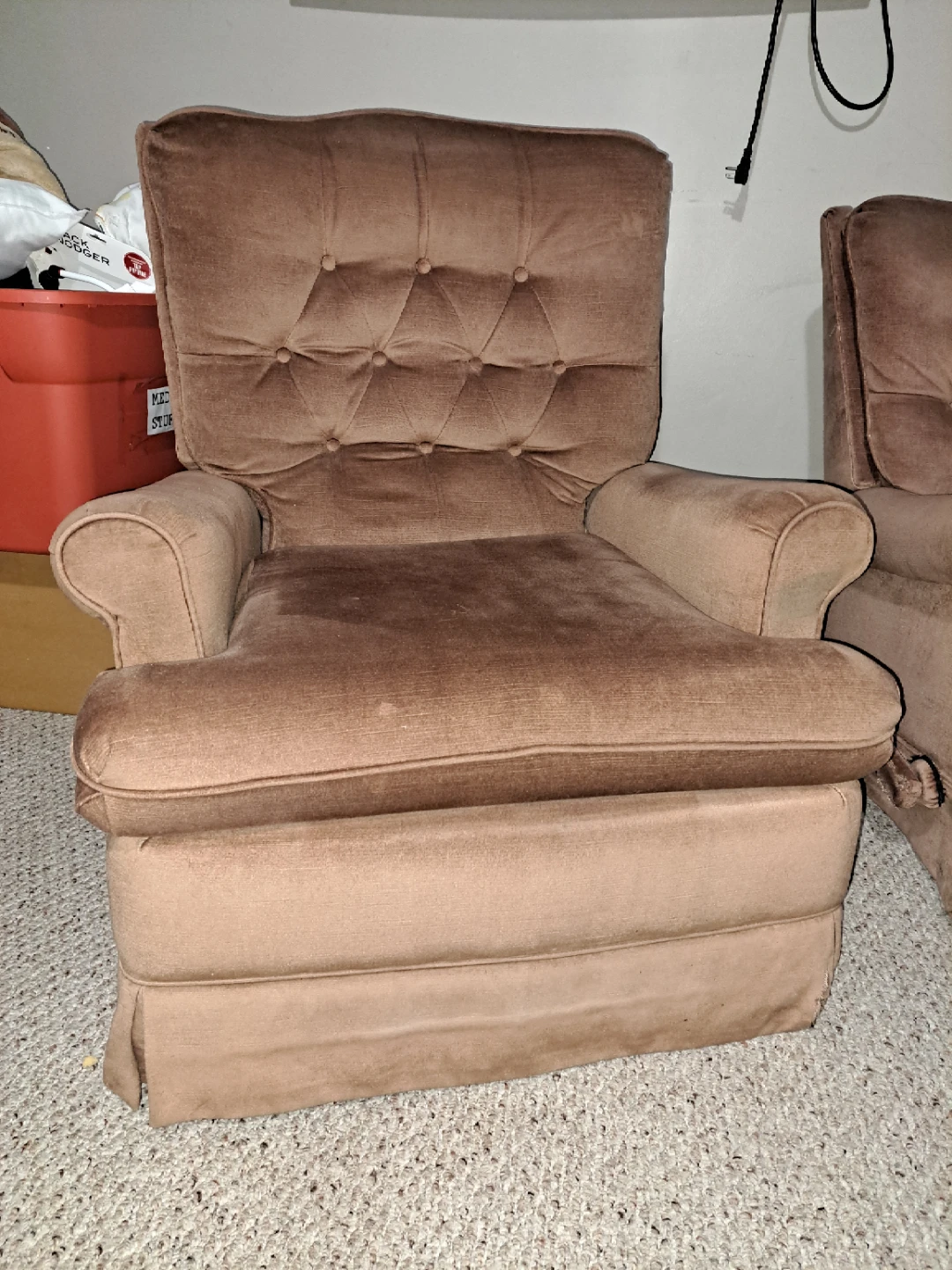 Selling 2 used upholstered chairs /recliners