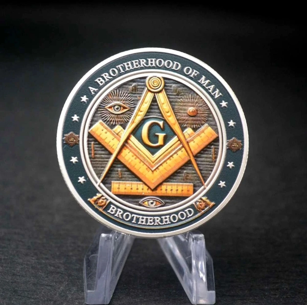 Masonic Freemason Brotherhood Hope Faith Charity Challenge Coin