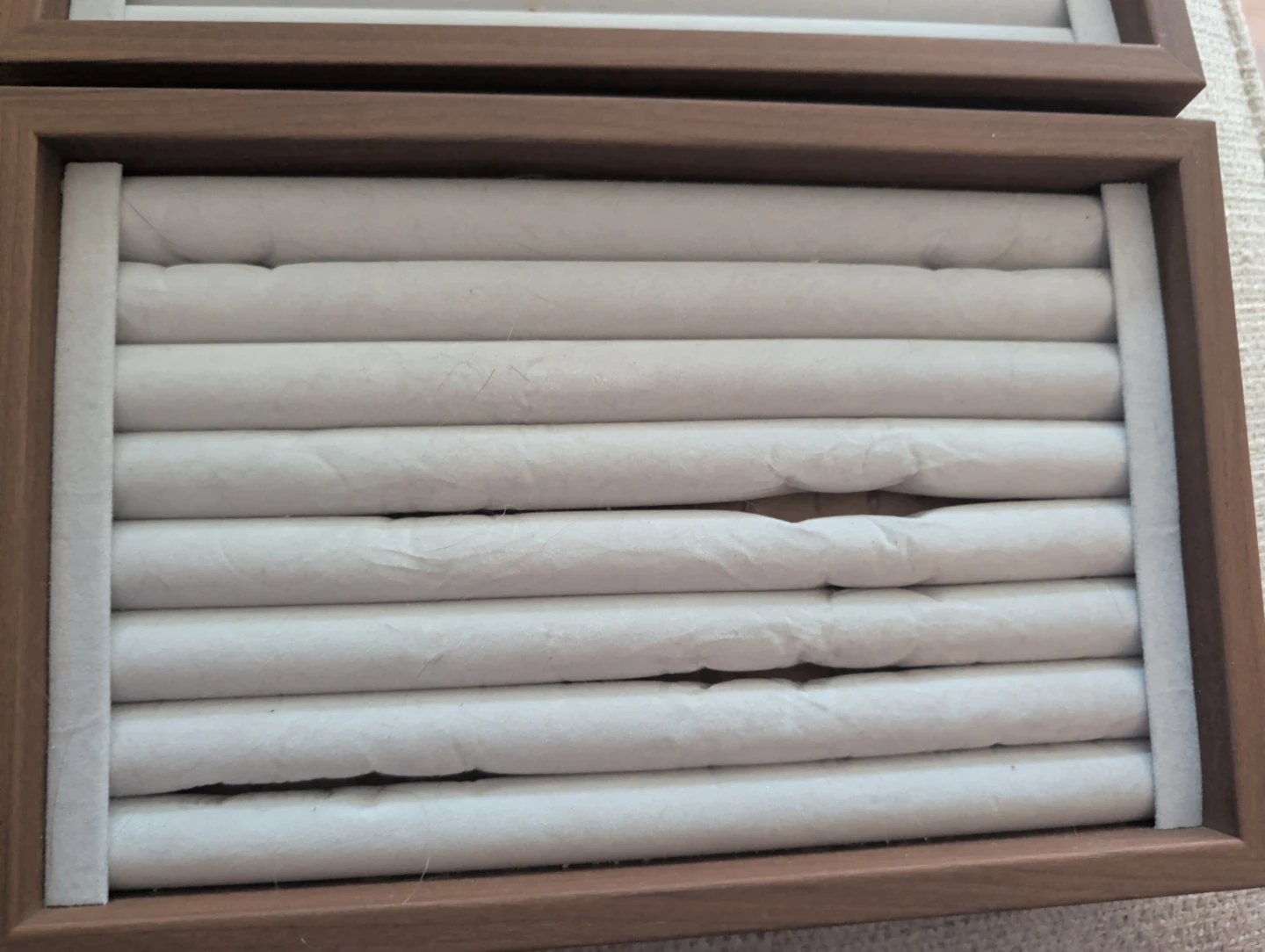 2 Wooden & Velvet Ring Trays - photo 2