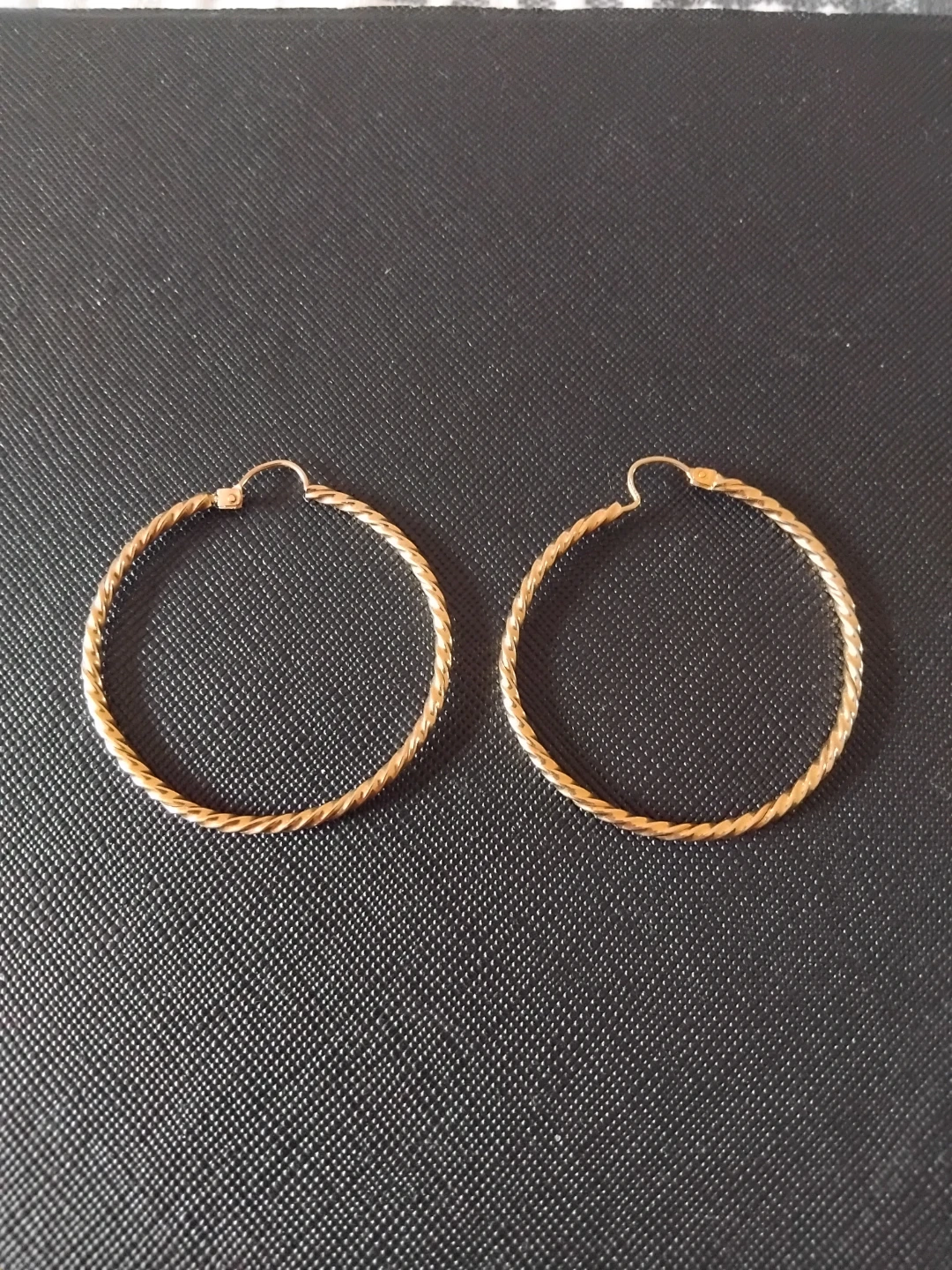 18k Gold-tone twisted hoop earrings