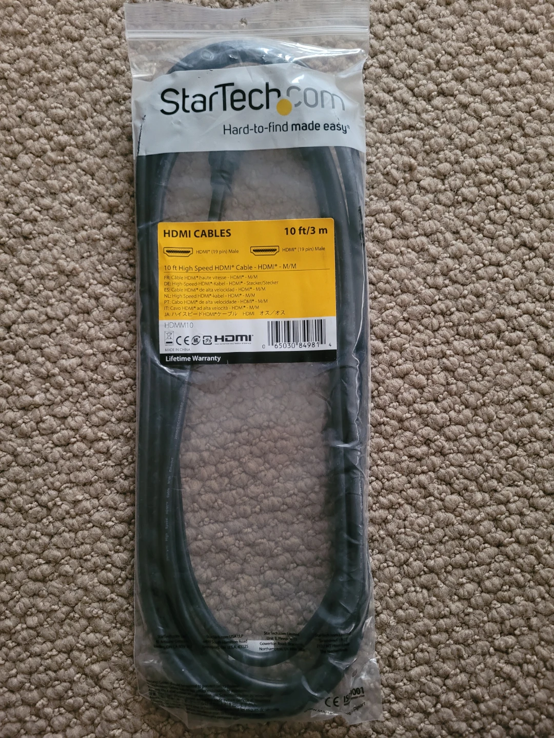 StarTech 10 ft High Speed HDMI Cable