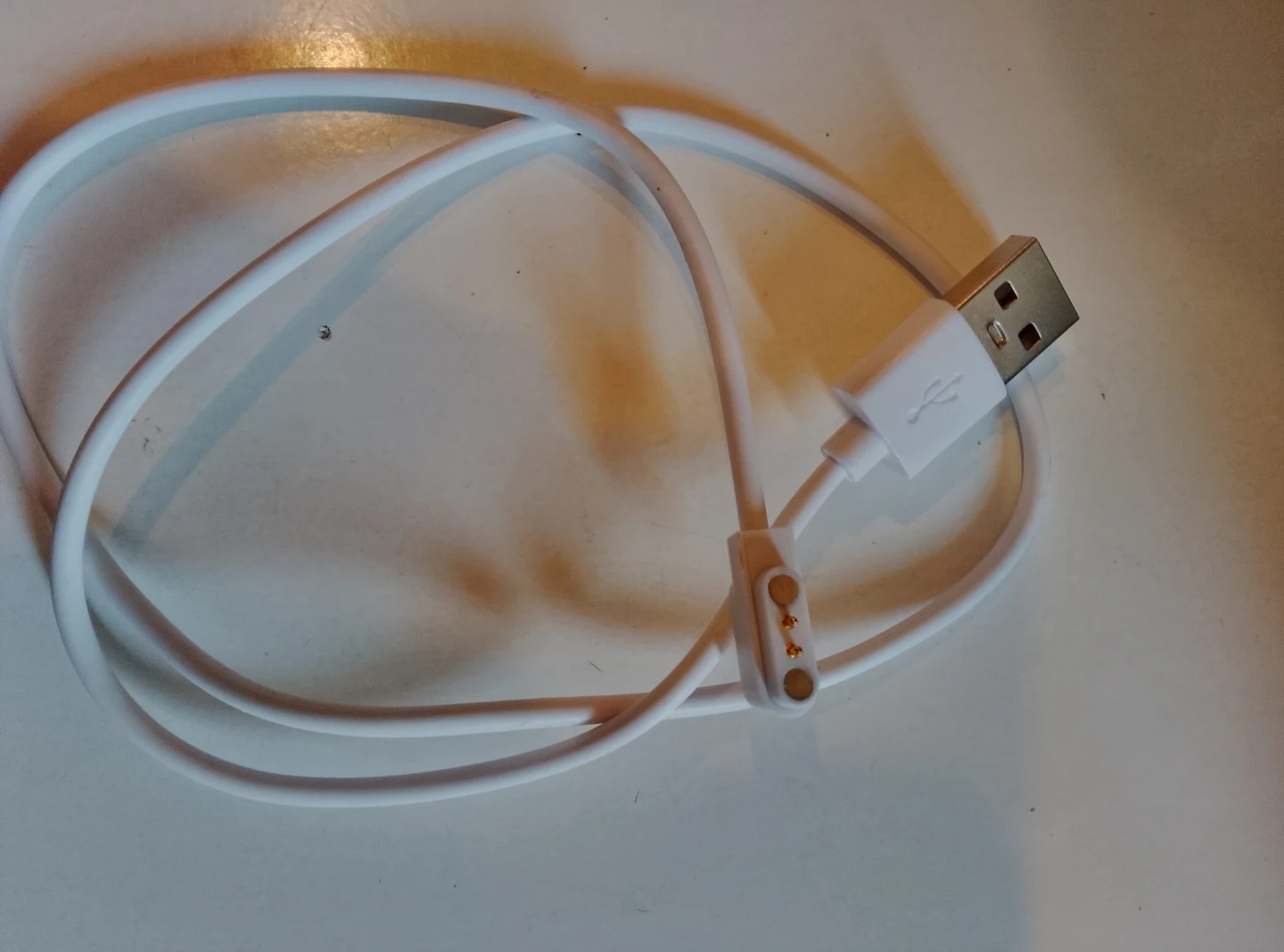 White USB Charging Cable for Smartwatch