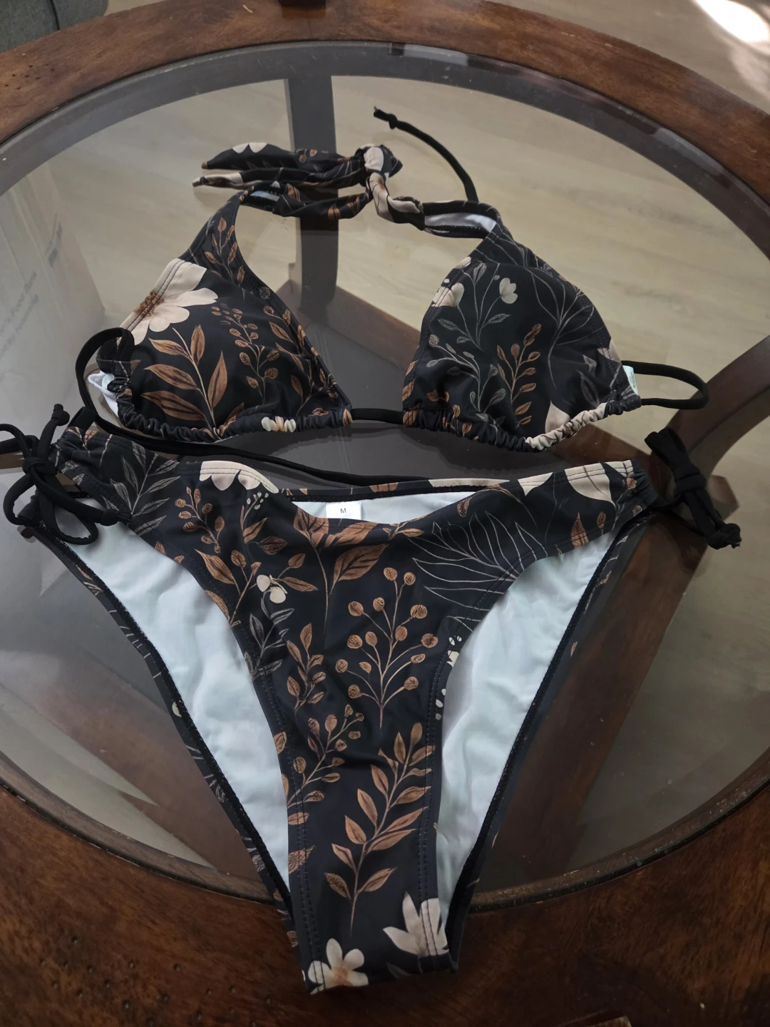 🏈Brand New Two-Piece Floral Triangle Bikini Set — Size M  🏈 - photo 2