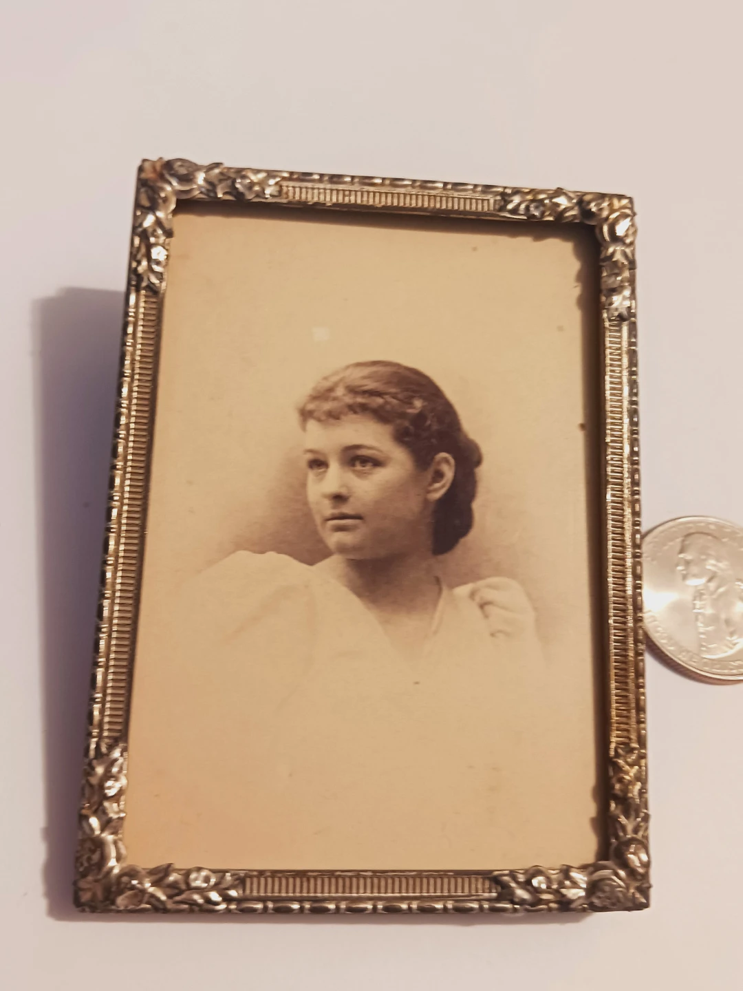 Antique Miniature Silver Picture Frame - photo 3