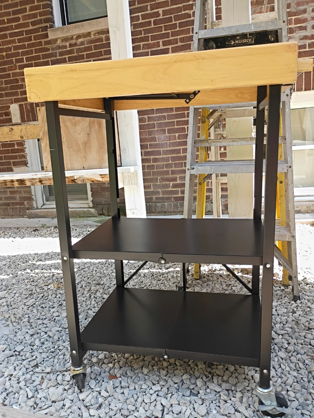 Rolling Kitchen Cart with Butcher Block Top - photo 4