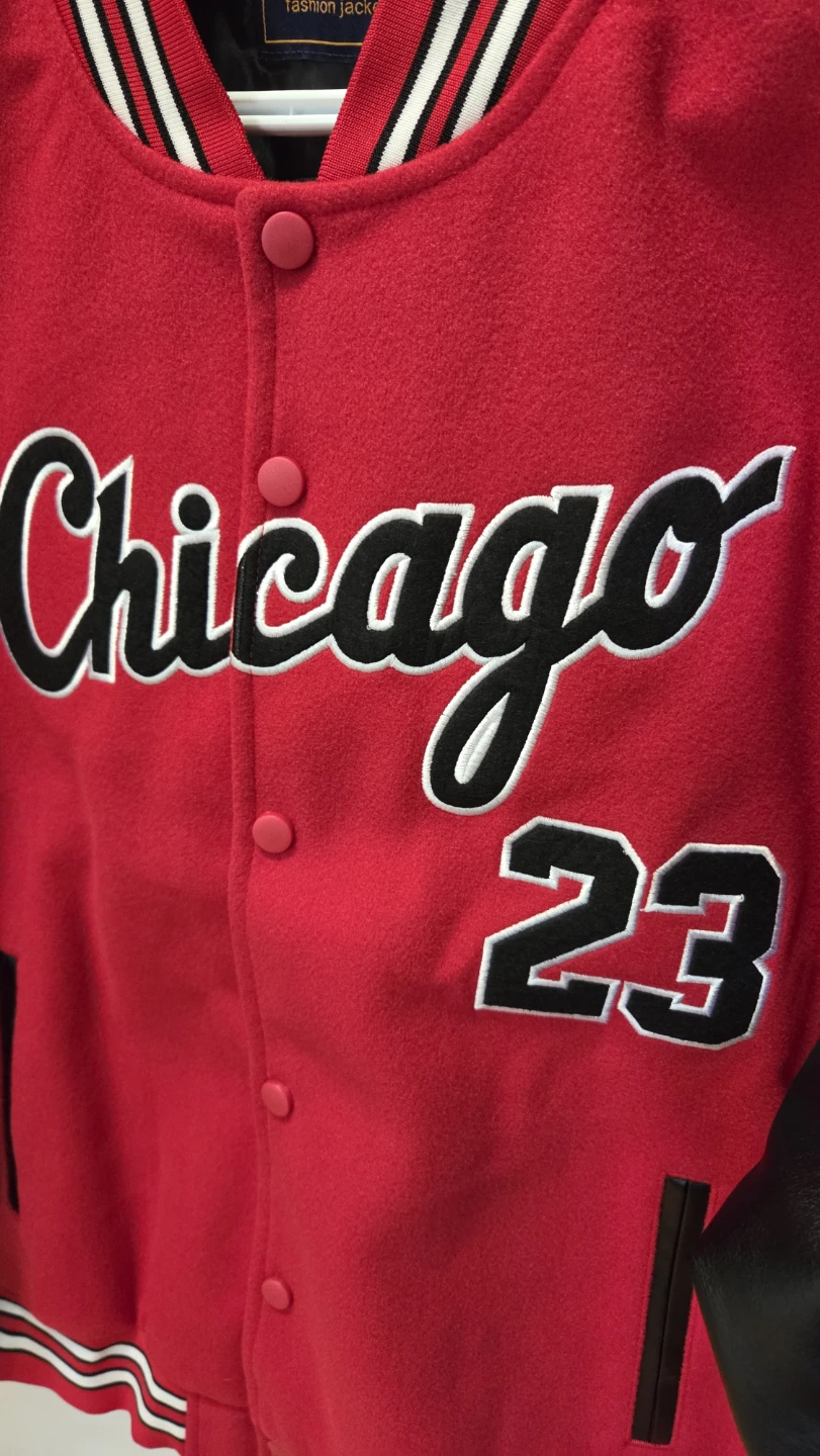 Chicago Bulls Michael Jordan #23 Varsity Letterman Jacket L *new - photo 3