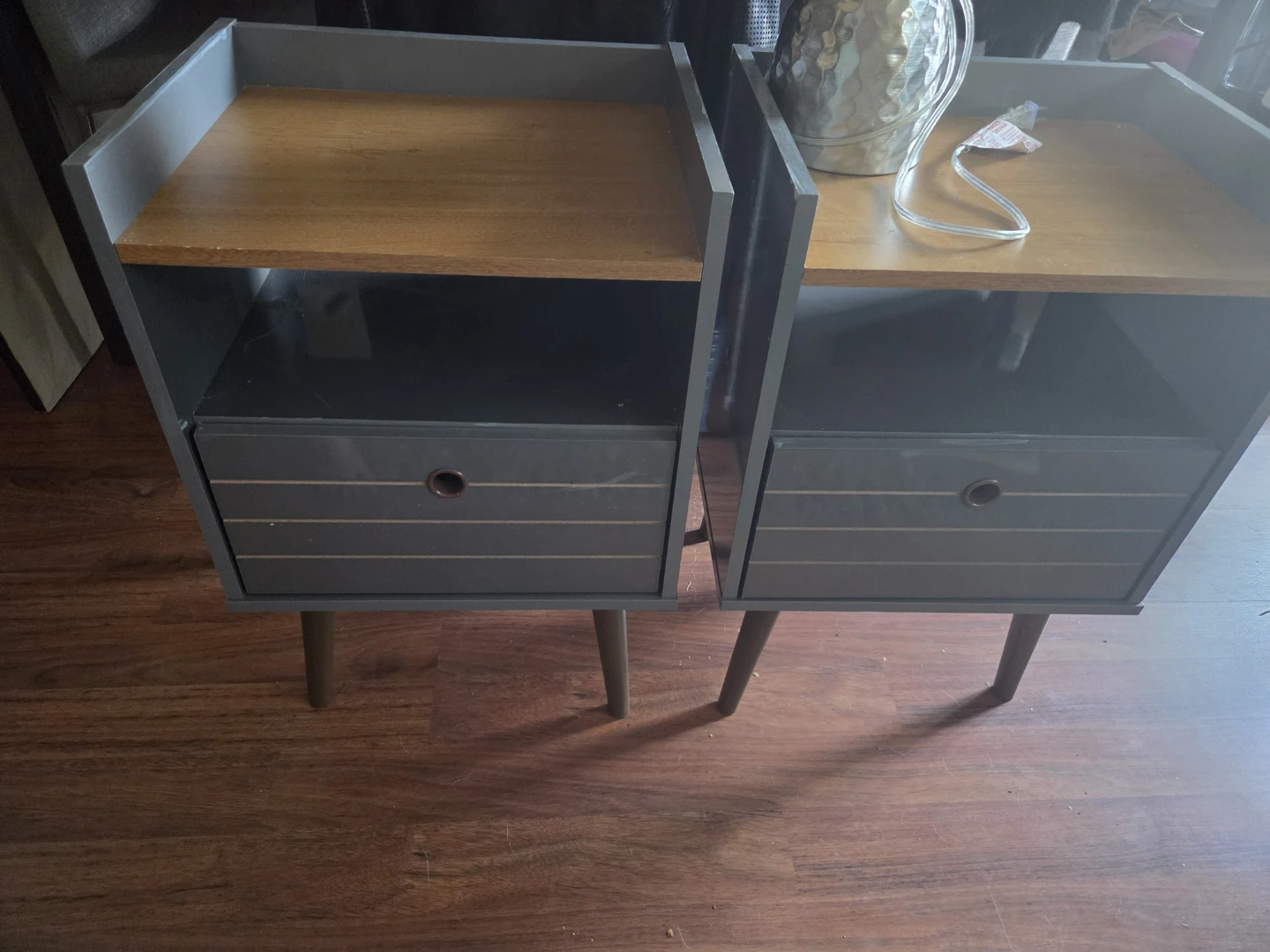 Set of Two Mid-Century Modern Nightstands