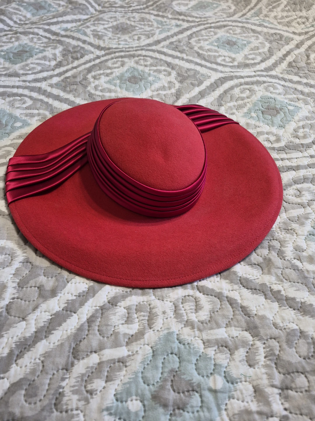 Vintage Ladies Adult Size Creations By Claire Red Fancy Hat