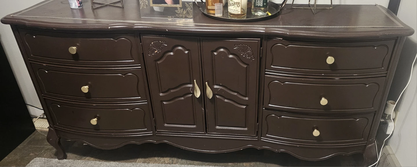 Traditional dark wood buffet sideboard
