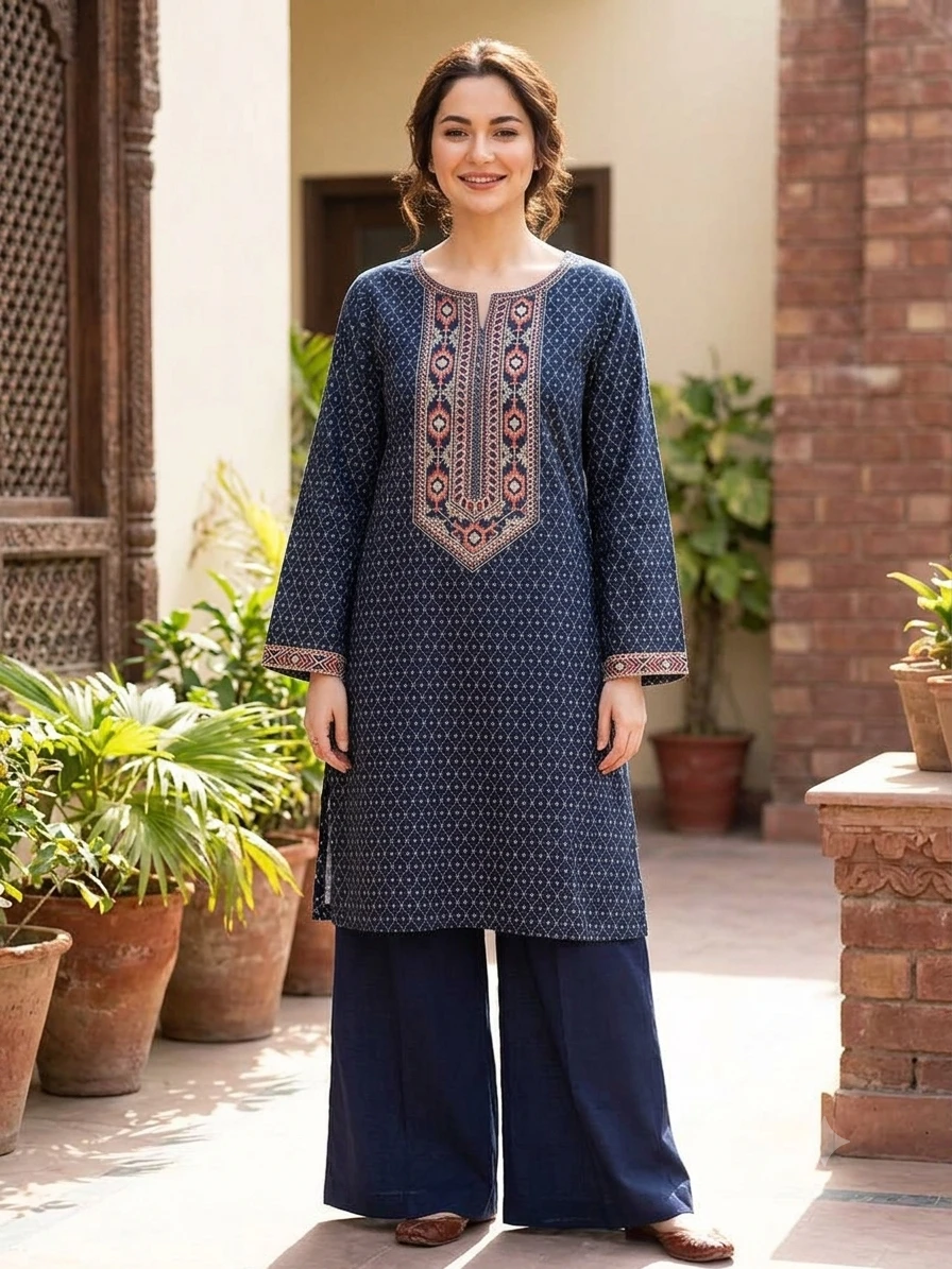 Sapphire Embroidered suit - Medium