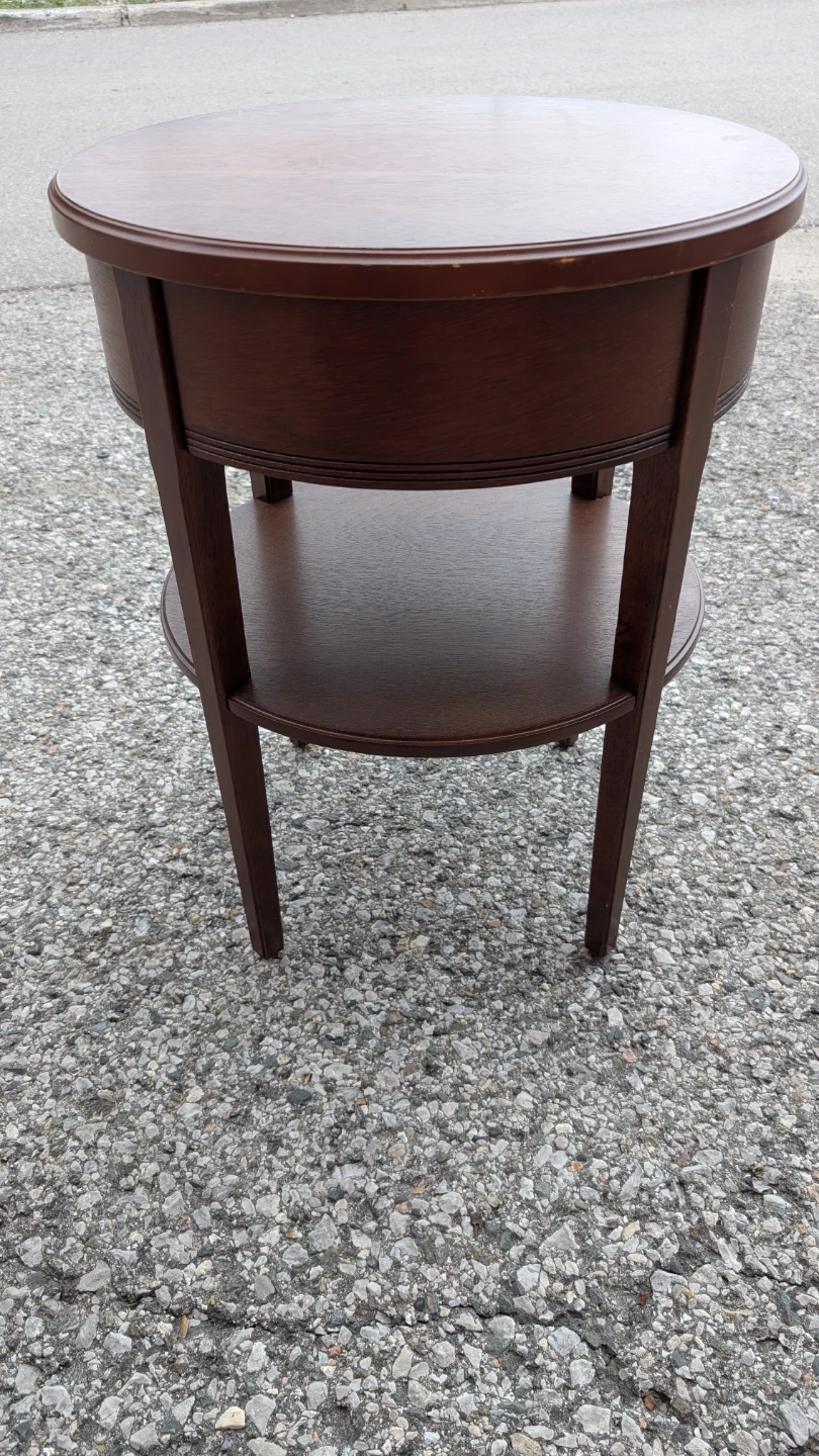 Round wooden end table with drawer by MSE - photo 5