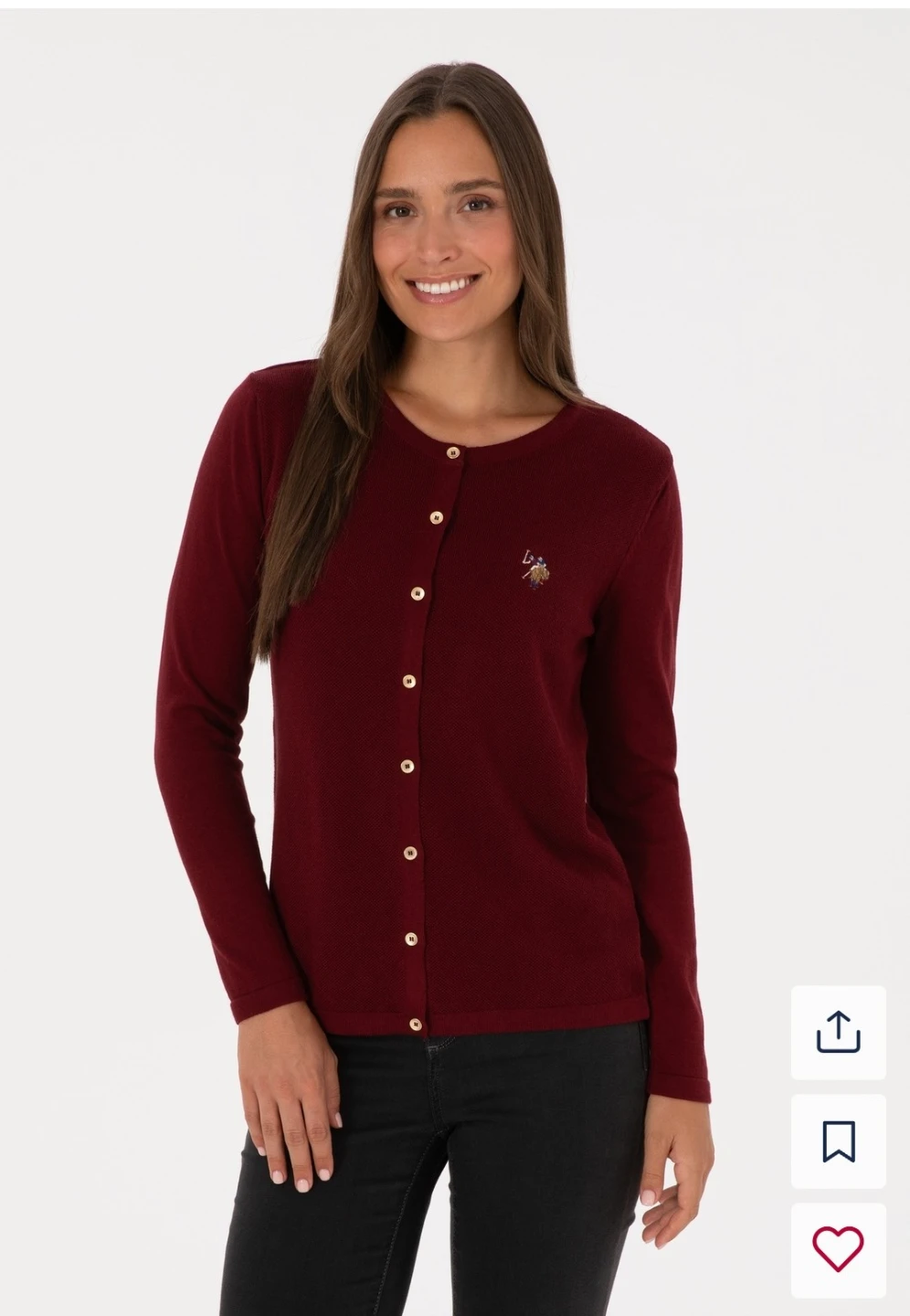 U.S. Polo Assn. Burgundy Cardigan size S