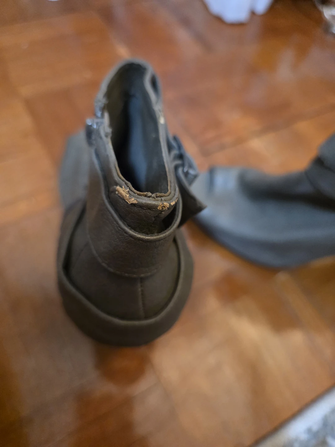 Material Girl Gray Peep-Toe Ankle Boots - photo 4