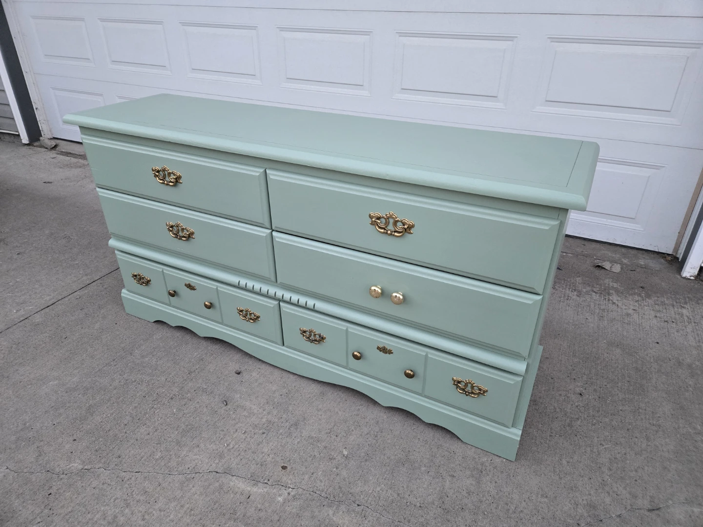 Light Green Painted Wooden Dresser