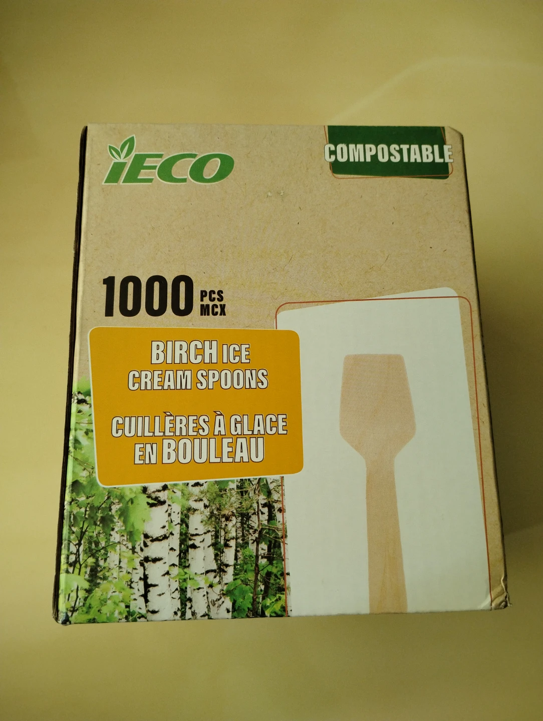 ECO Birch Ice Cream Spoons - 1000 pcs