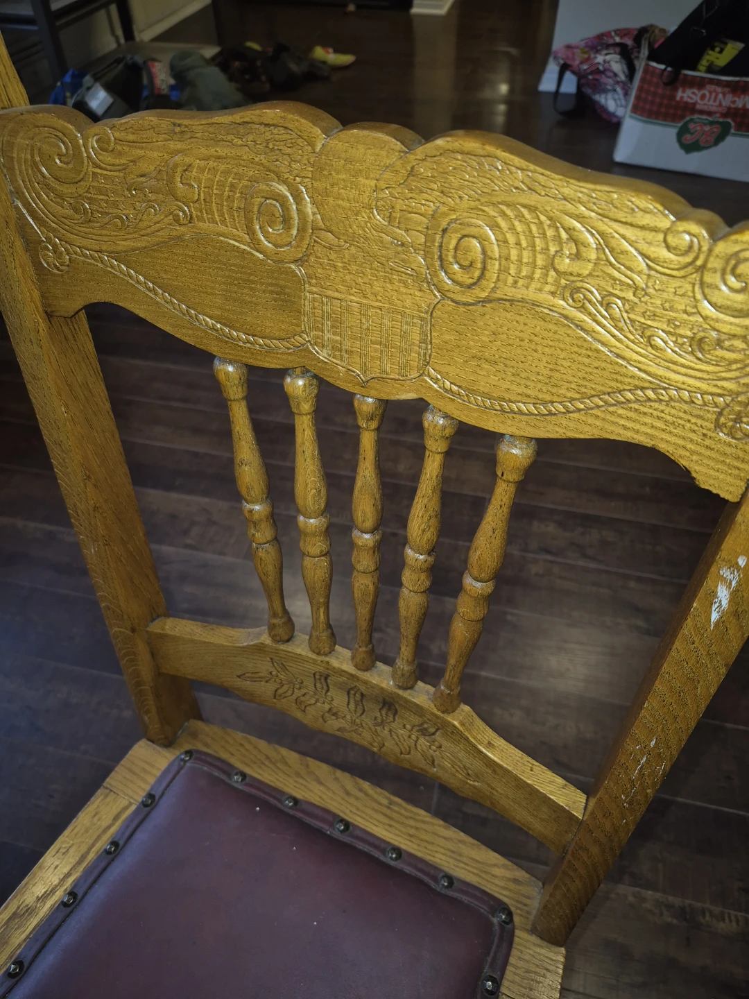 Vintage Oak American Patriot Pressback Chair - photo 3