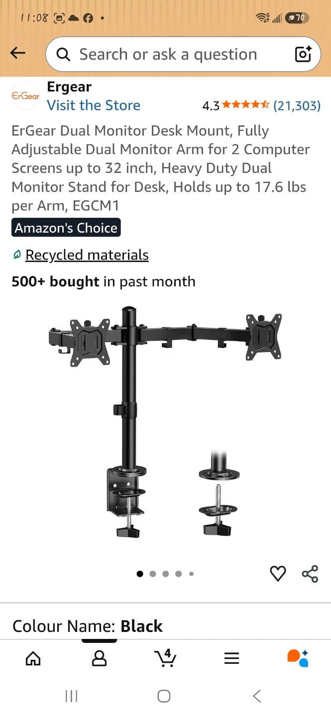 Dual Monitor Desk Mount