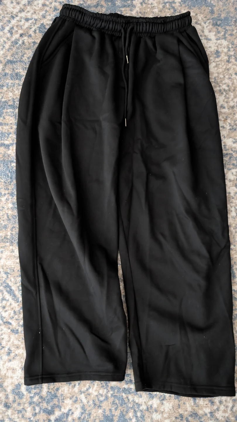 Black elastic waist casual pants