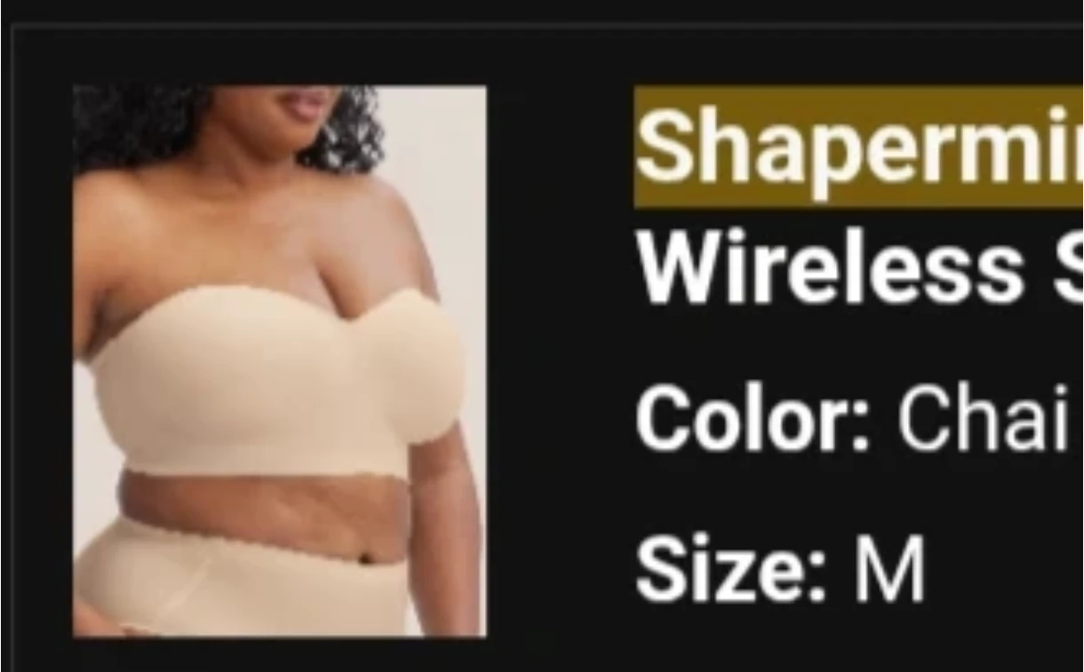 Shapermint Essentials Sweetheart Wireless Strapless Bra - M