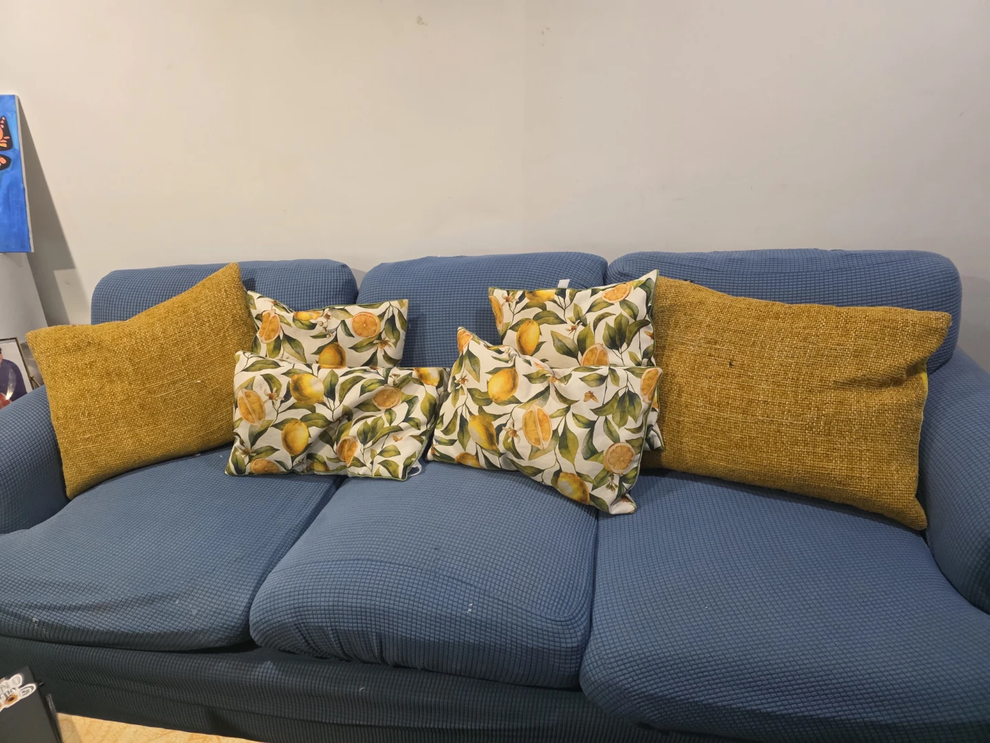 Blue Down Feather Sofa – Comfortable & Stylish