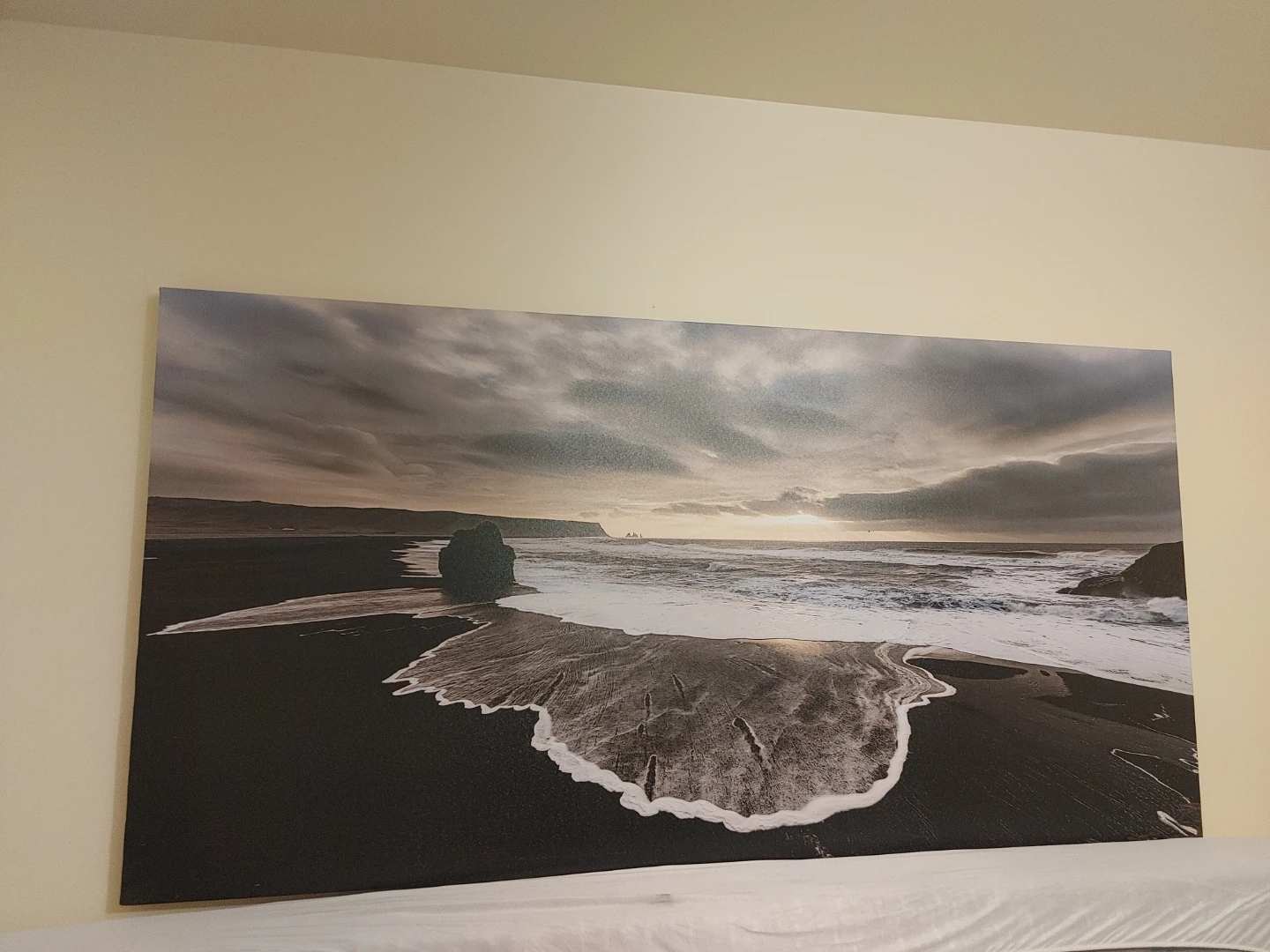 Canvas Wall Art Print - Black Sand Beach Landscape - photo 2