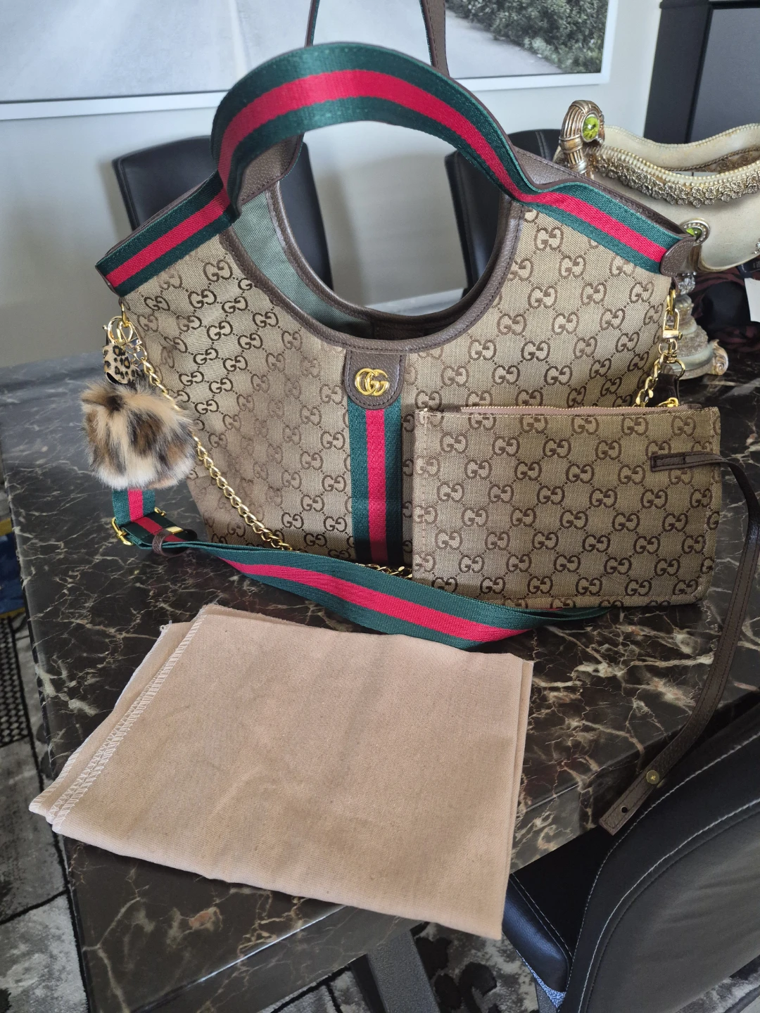 Gucci GG Monogram Hobo Bag with Pouch