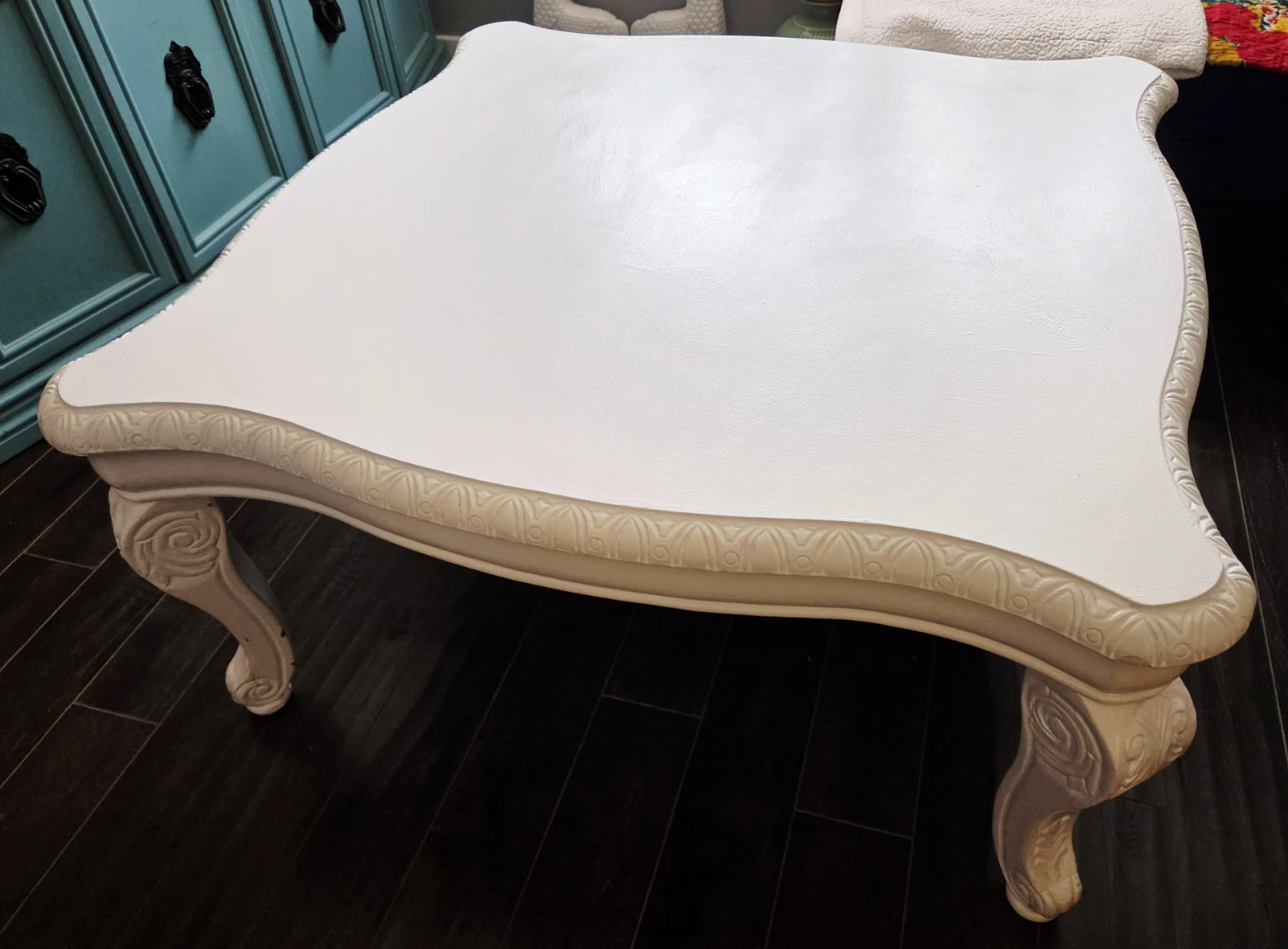 Vintage ornate wooden coffee table