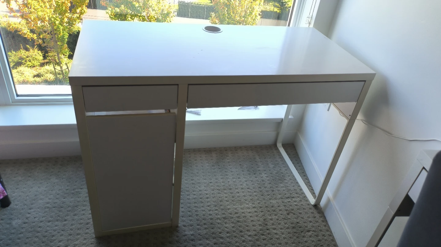 White IKEA MICKE Desk