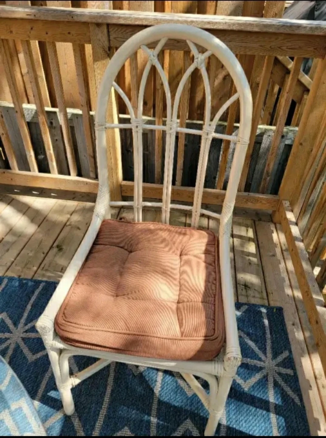 Vintage Bamboo Patio dining set: round table + 2 chairs - photo 4