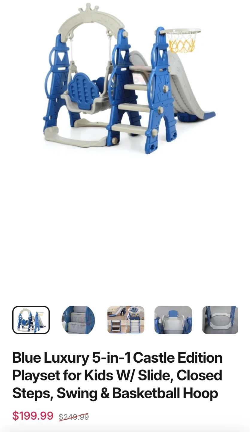 Blue Luxury 5-in-1 Castle Edition Playset for Kids - photo 3