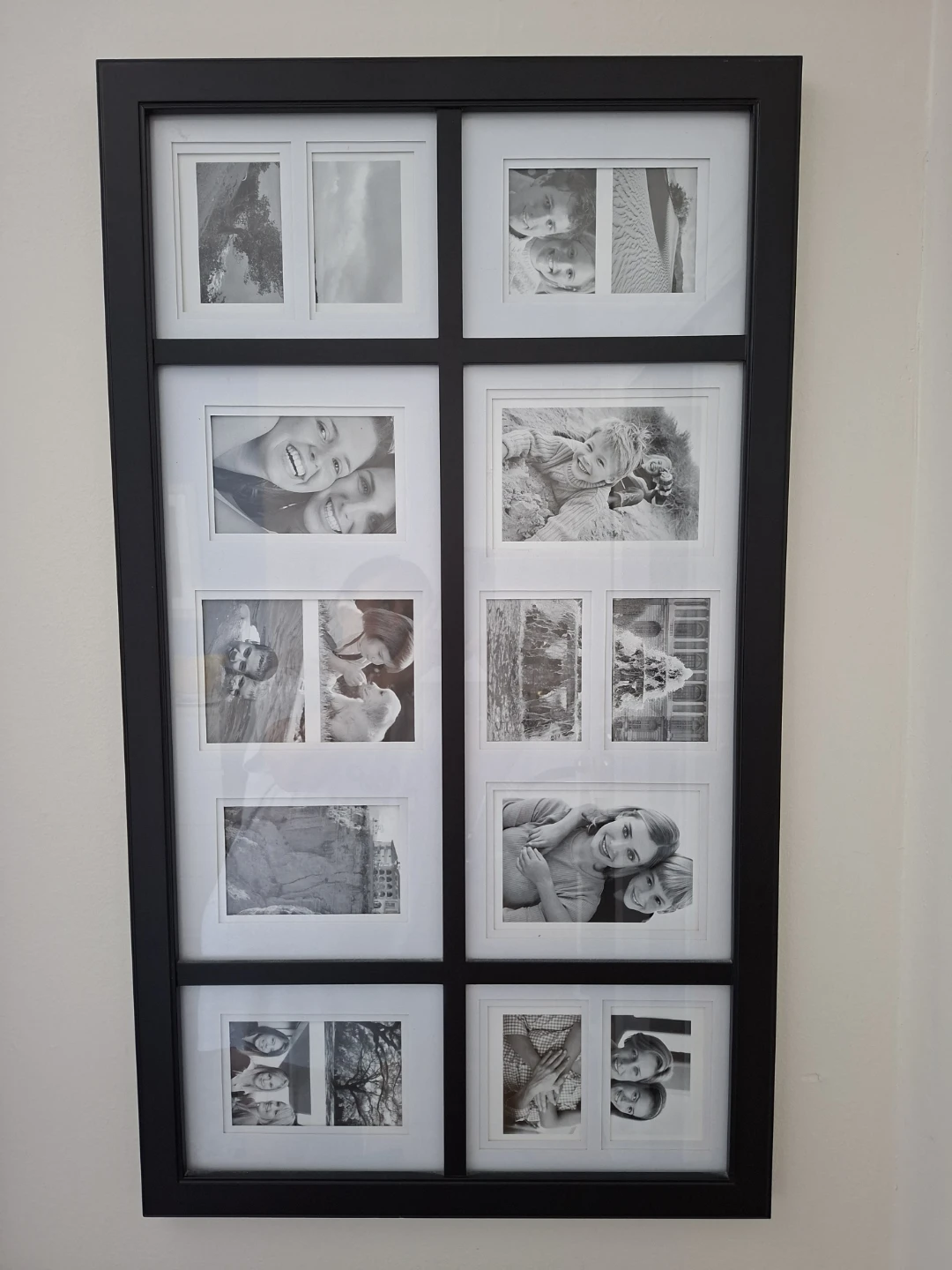 Black Multi-Photo Wall Frame Glass Front 35x20"