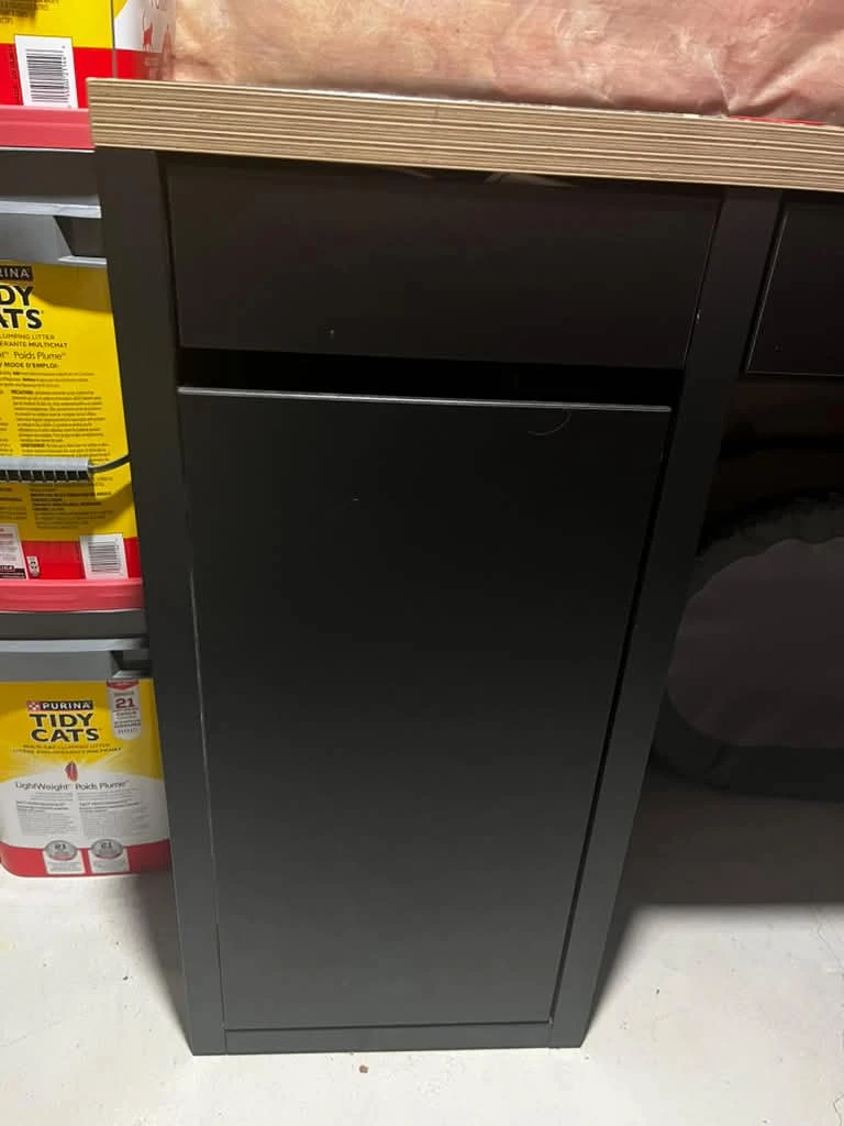 IKEA Black and Red Desk with Storage - photo 3