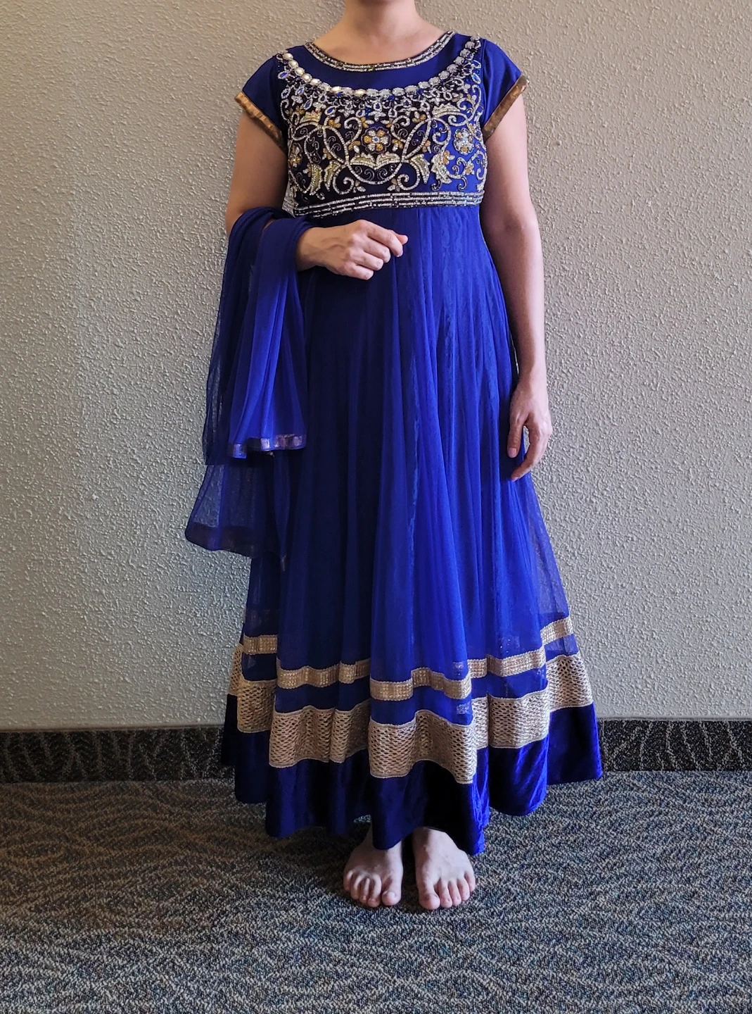 Royal Blue Anarkali Suit Set - photo 3