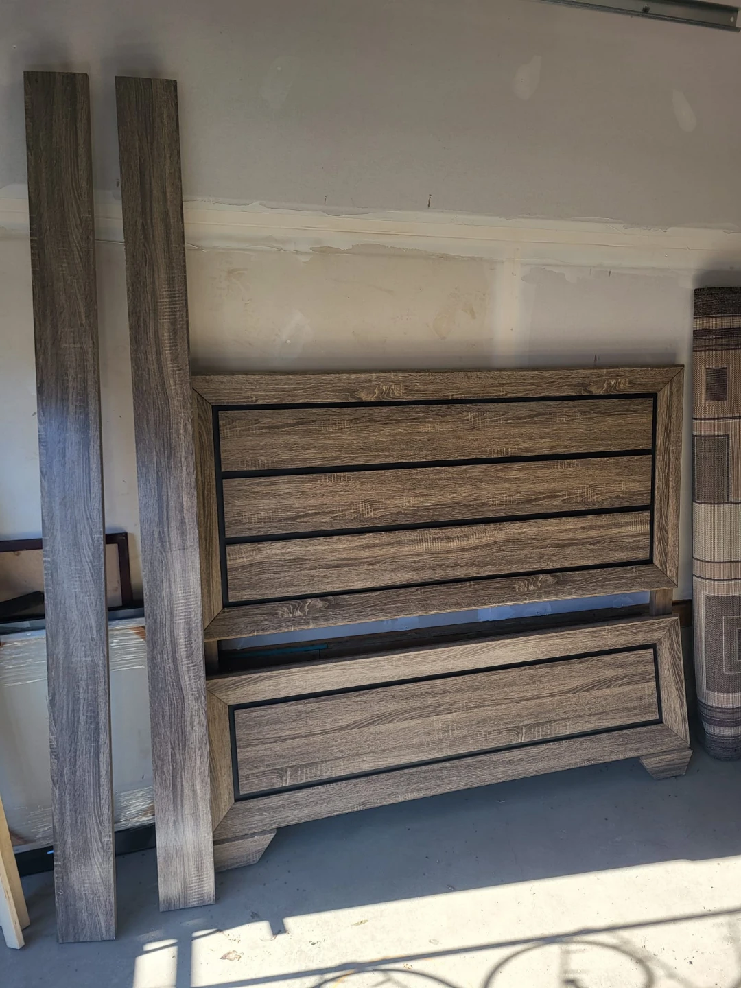 Modern Wood Grain Bed Frame