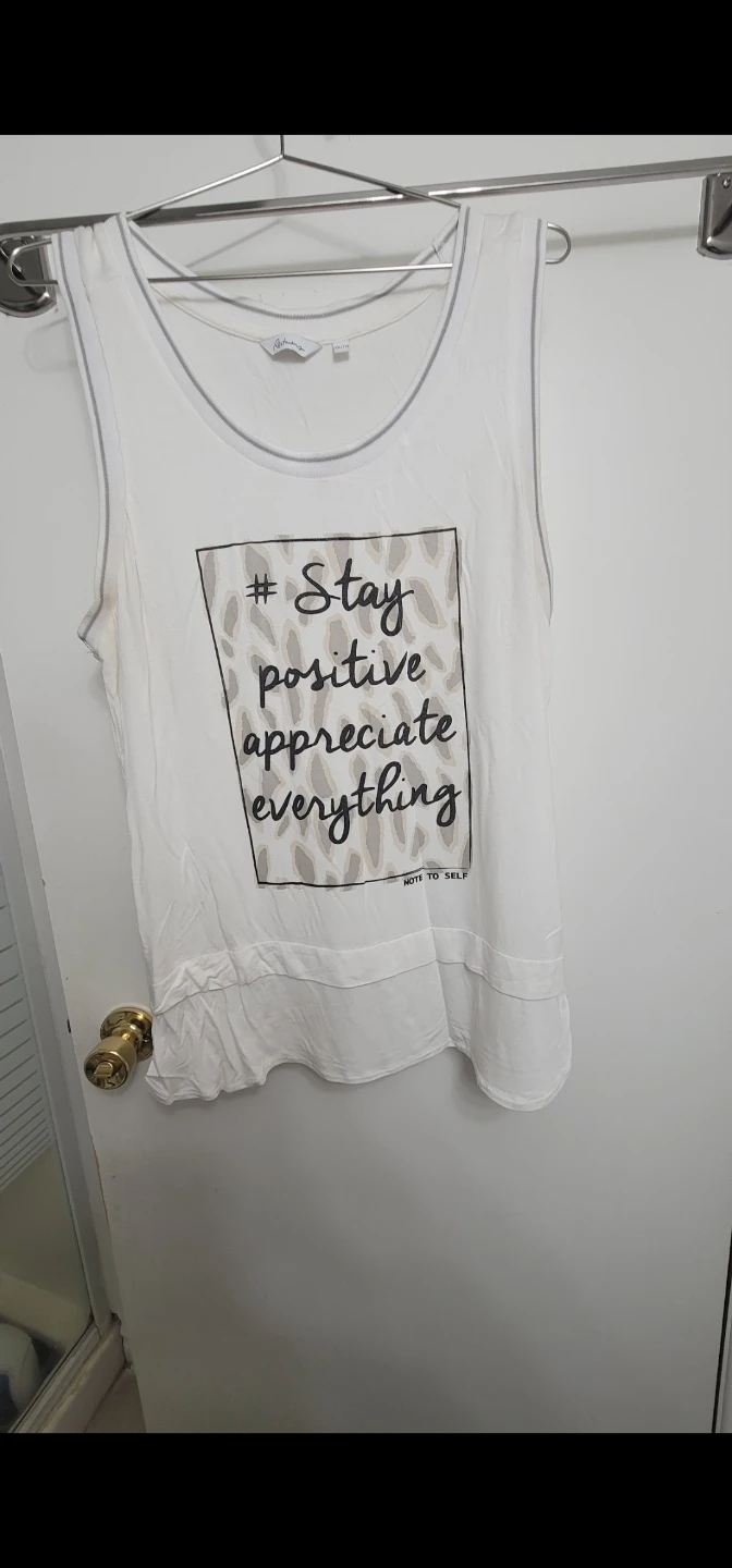 Reitmans White "Stay Positive" Tank Top