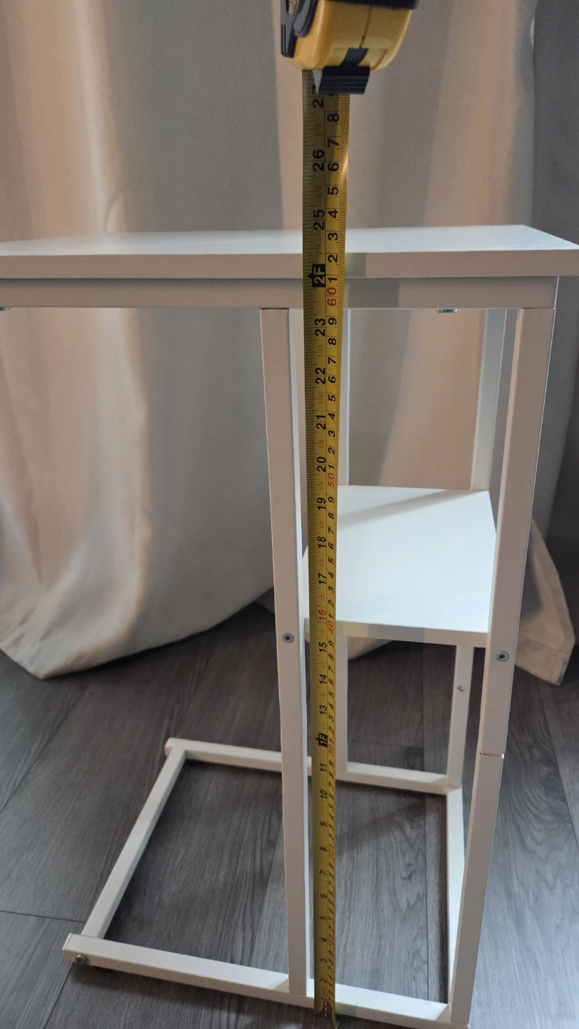 White C-Shaped Side Table - photo 4