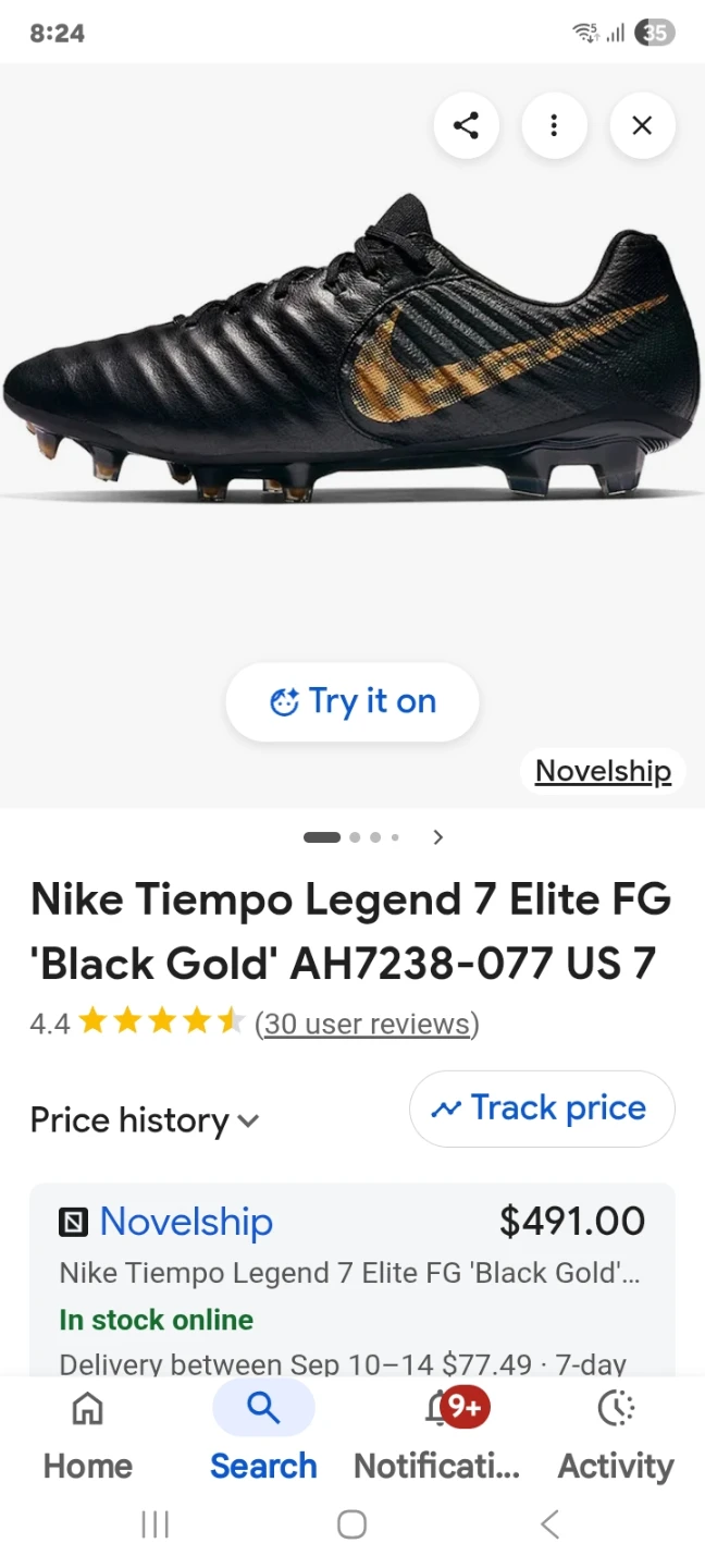 Nike Tiempo Legend 7 Elite FG Black Gold - photo 2