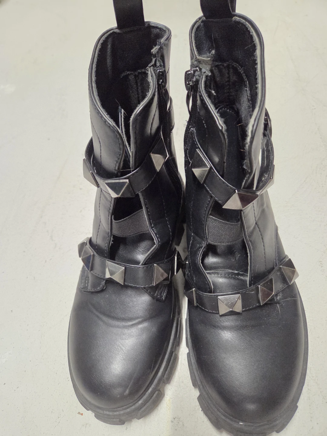 Black Studded Combat Boots