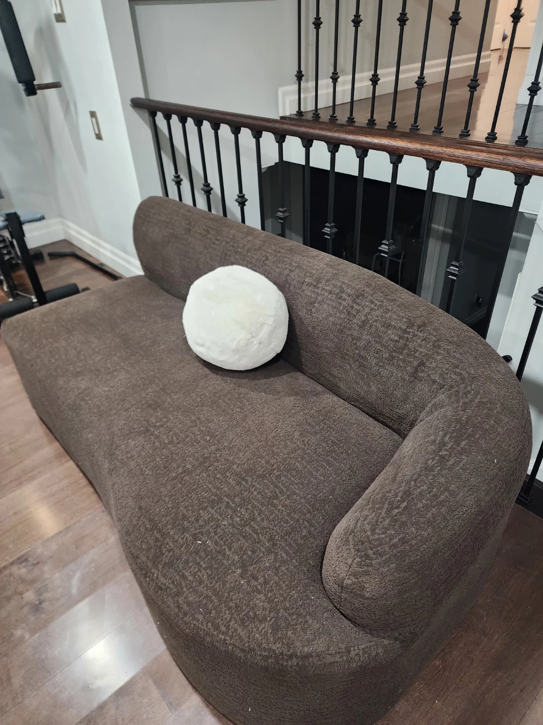 Brown Curved Sofa - photo 3