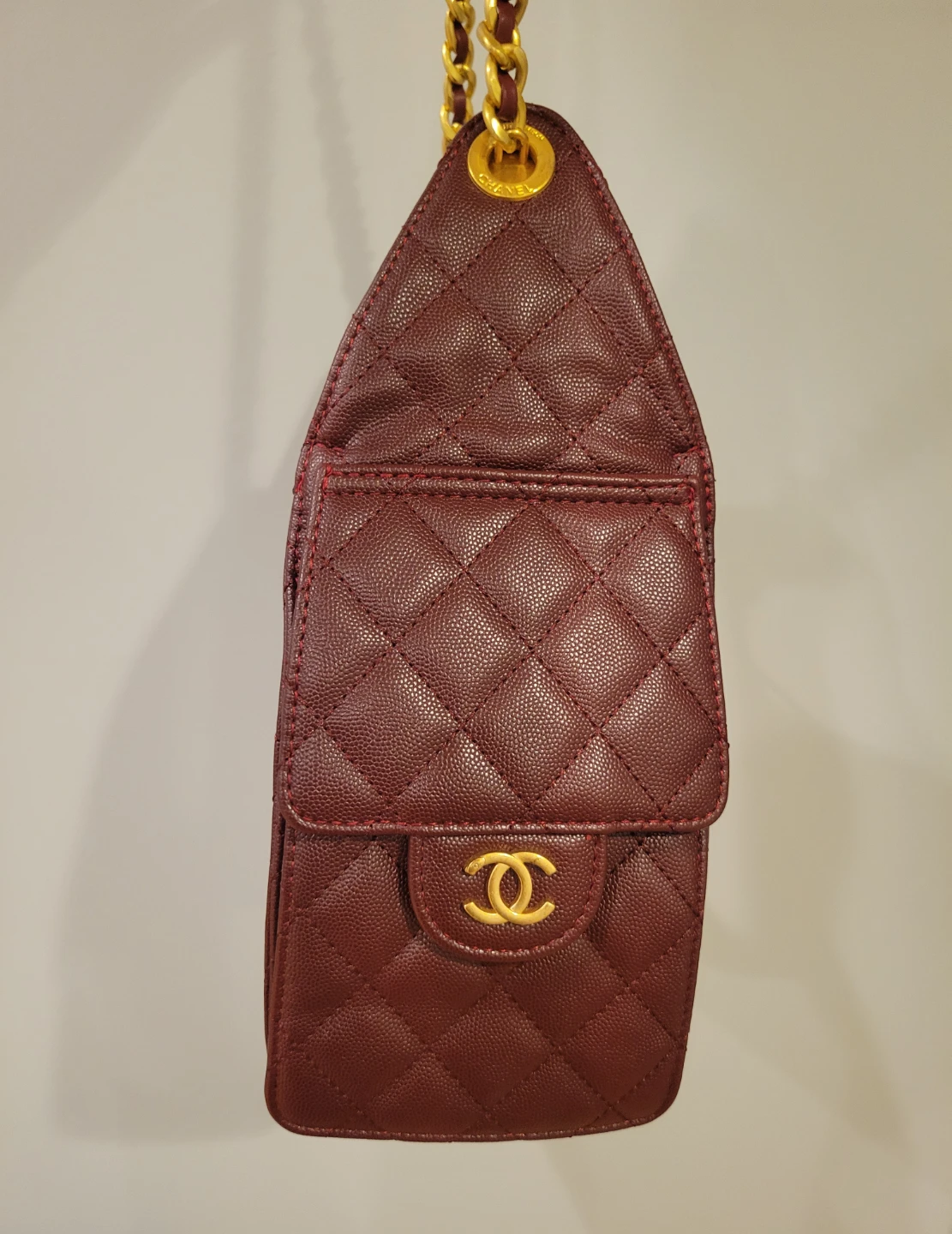 Chanel Quilted Burgundy Caviar 25 Bag - photo 2