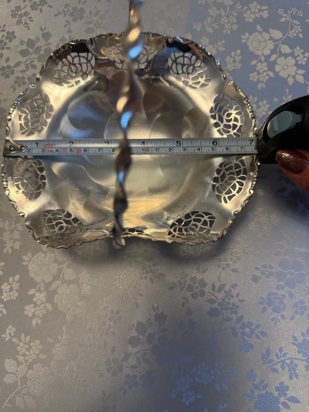 Vintage Silver-Plated Serving Basket - photo 5