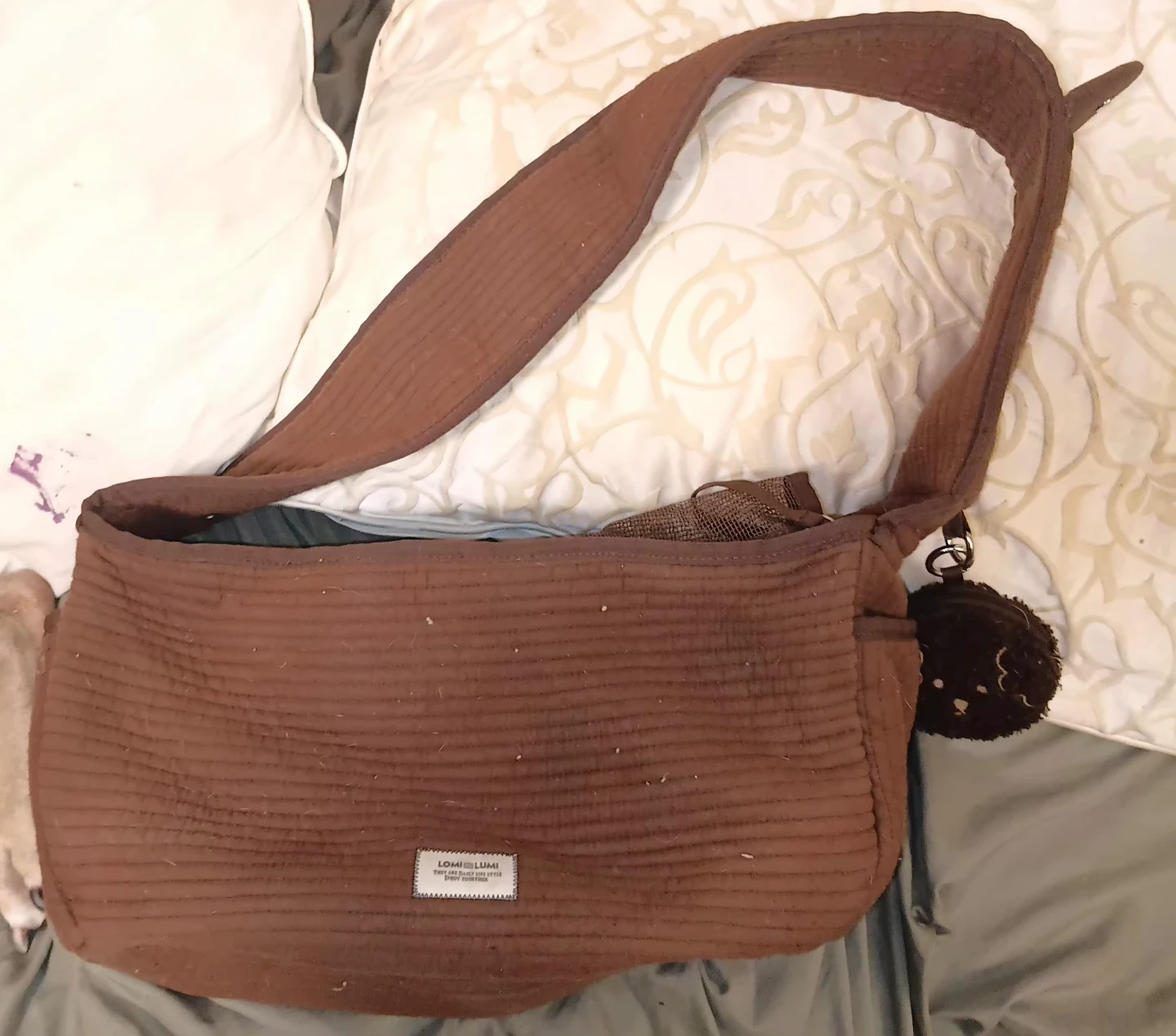 Lomi Lumi Quilted Pet Sling Carrier - Brown