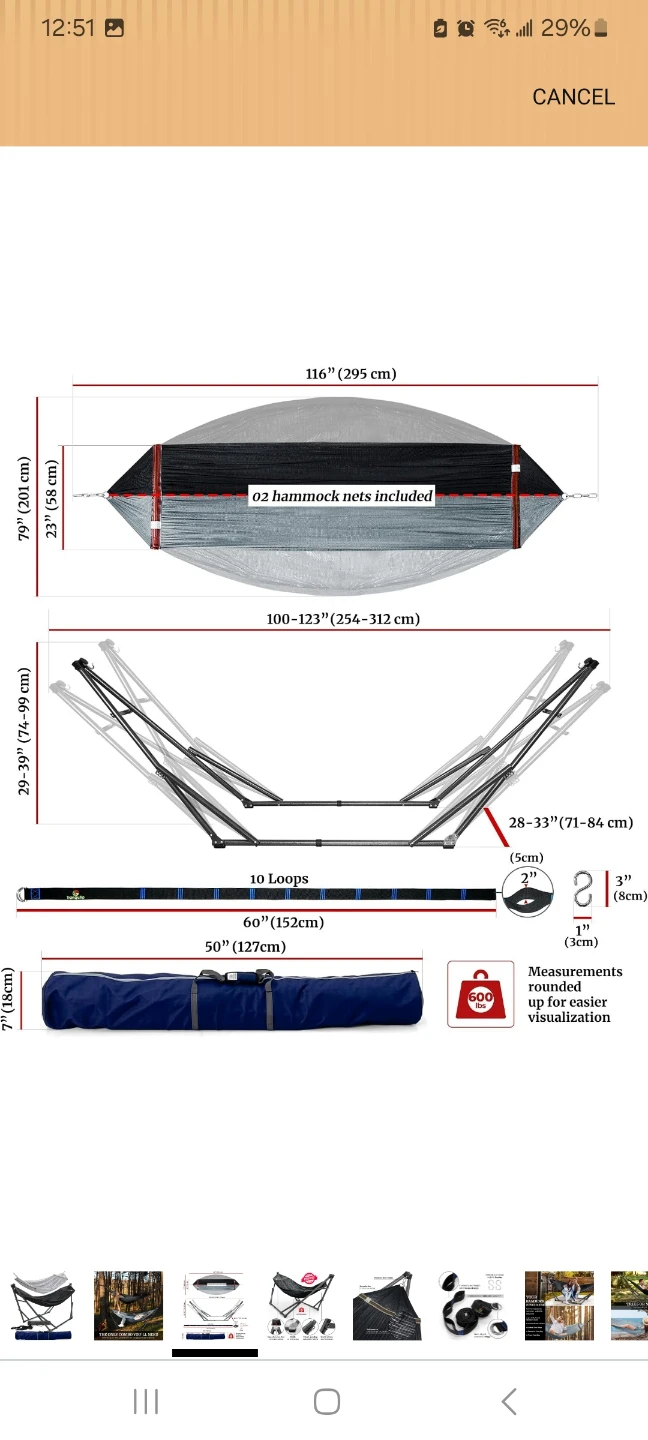 Tranquillo Portable Hammock with Stand - photo 5