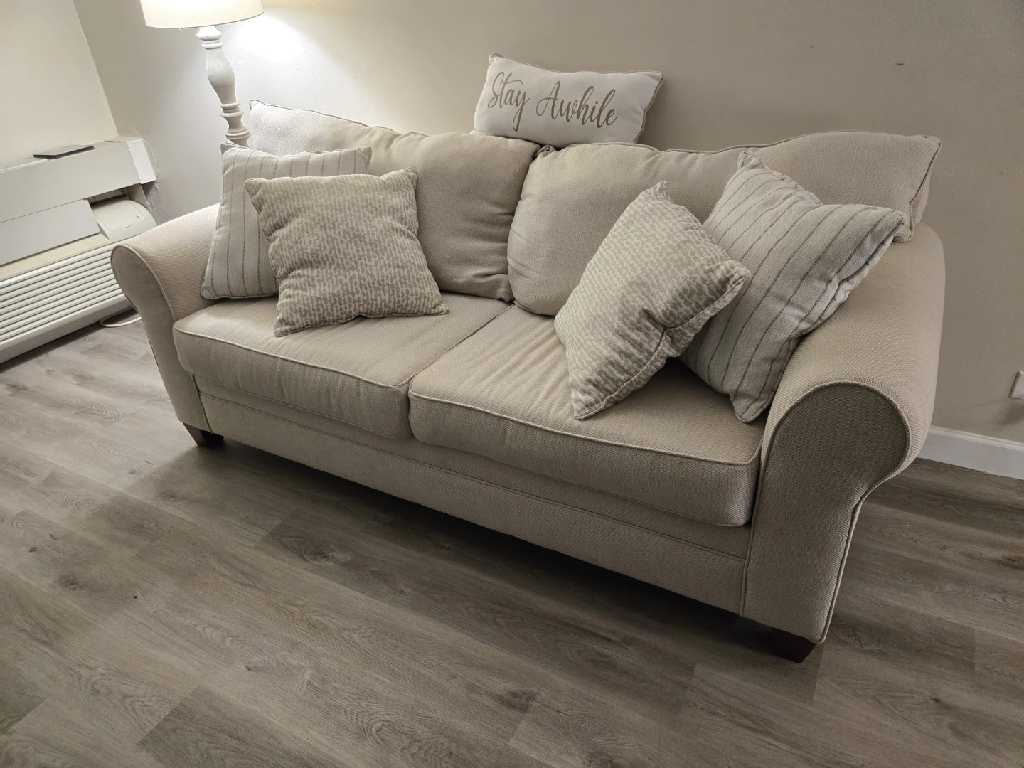 Beige Upholstered Sofa - photo 4
