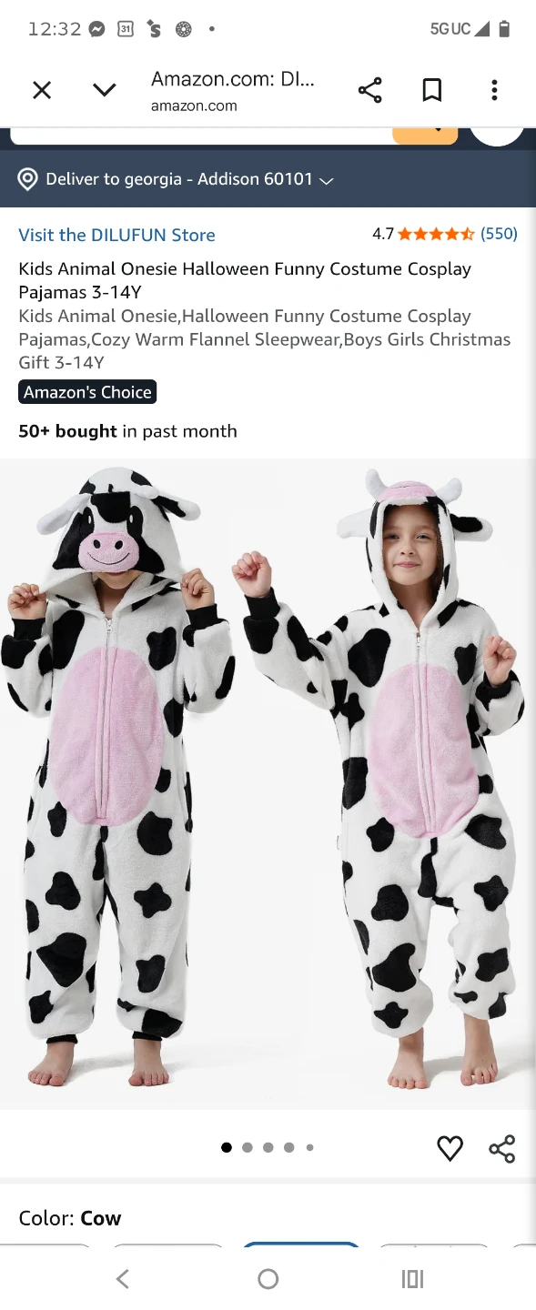 Kids Cow Animal Onesie Costume - photo 2