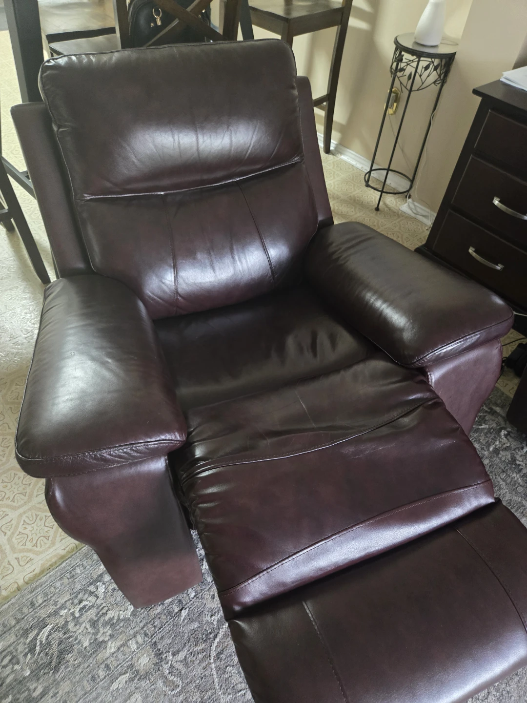 Dark Brown Leather Recliner