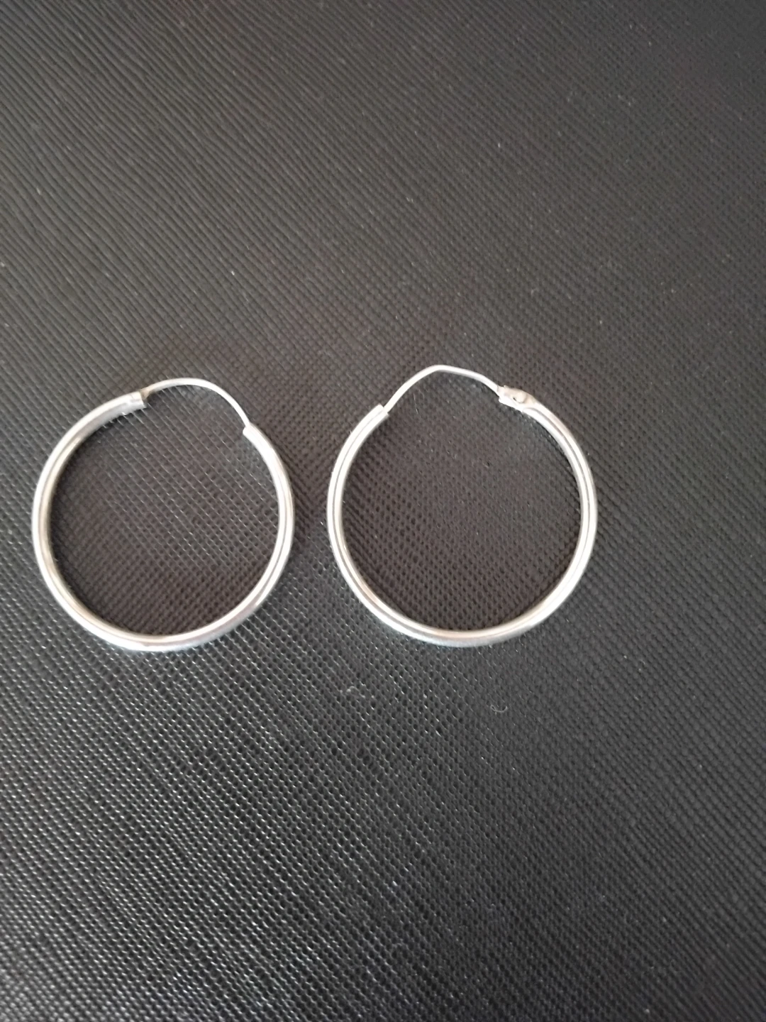 Pair of Sterling Silver Hoop Earrings