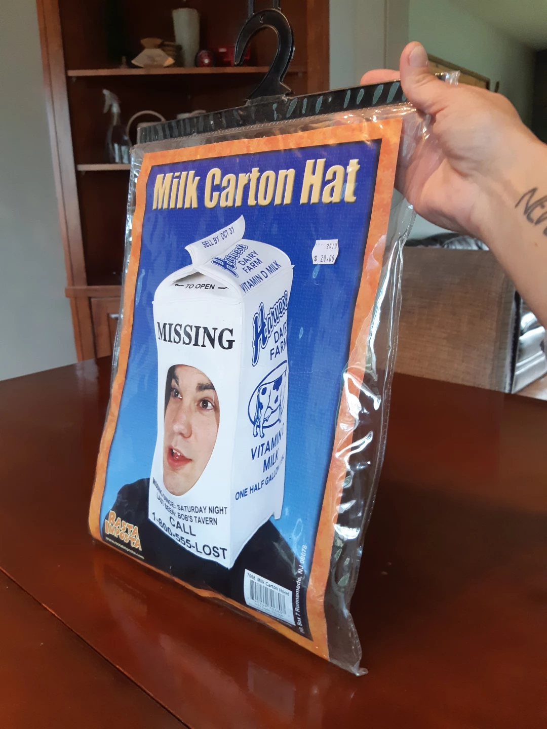 Rasta Imposta Milk Carton Hood Halloween costume hat